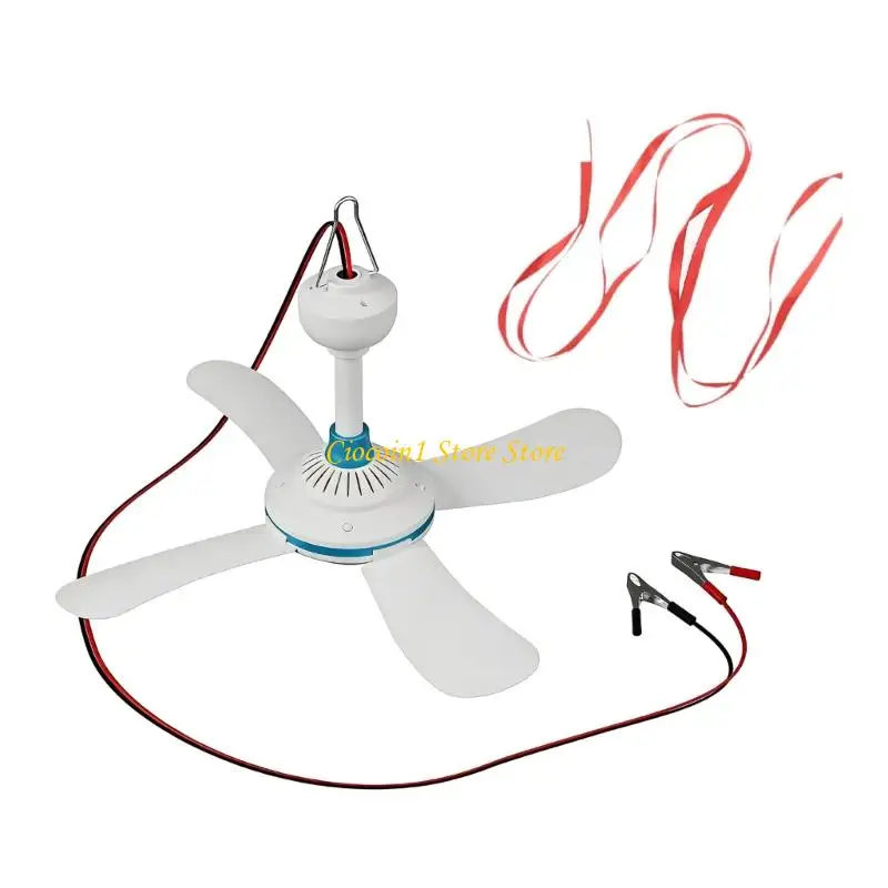 A3PC DC12V Plastic Hanging Fan Fly Repelling For Home And Camping Trip