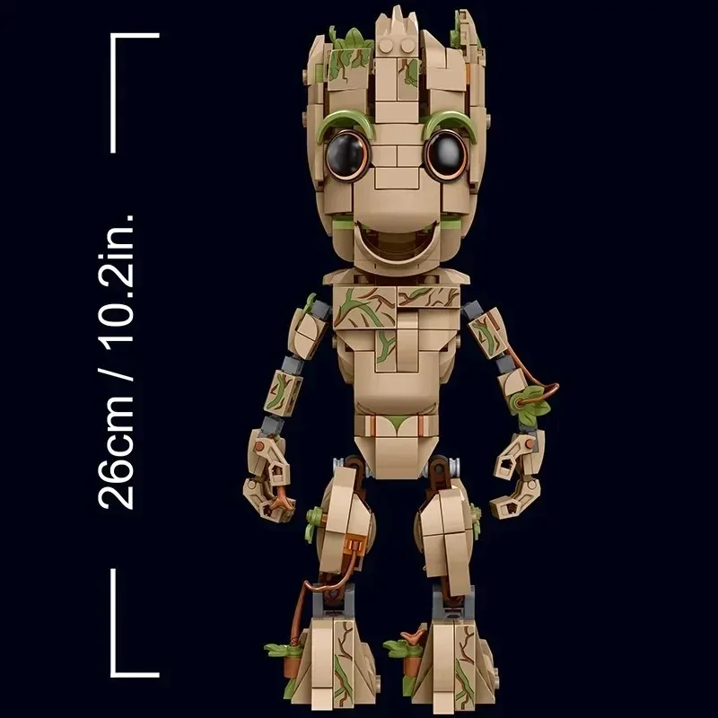 Miniso Marvel Superhero 76217، شخصية نموذجية I am Groot Little Tree Man، هدية لعبة مكعبات بناء للأطفال
