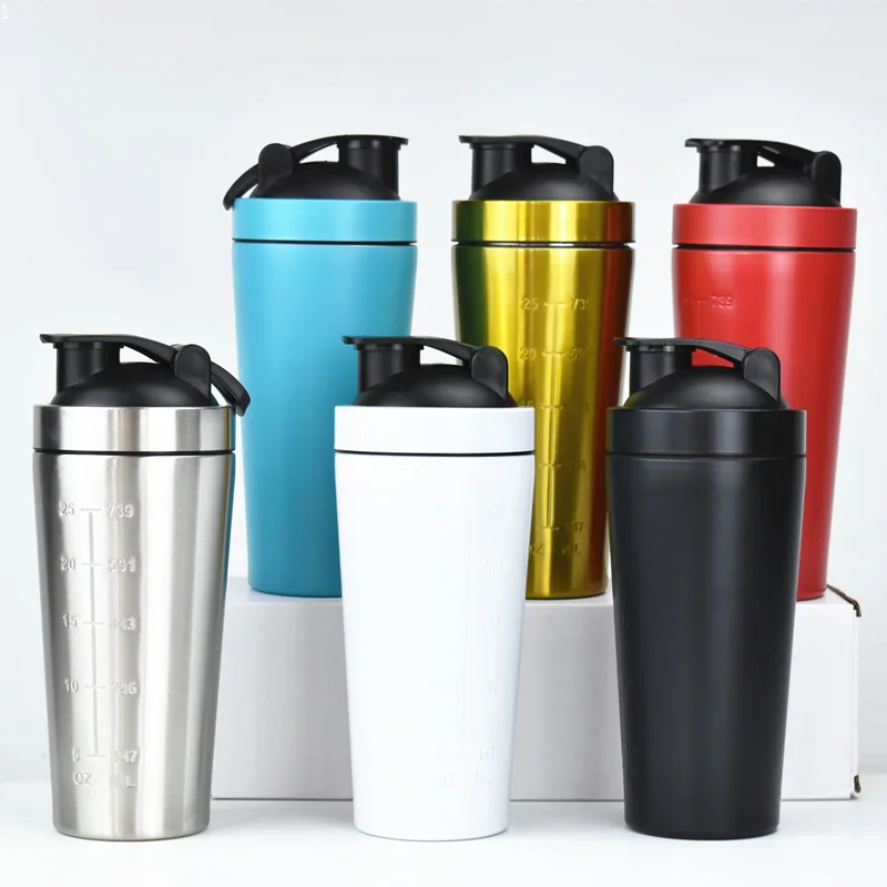 Stainless Steel Protein Shaker Cup Portable Fitness Sports Mug Nutrition Blender Cup Water Bottles Water Cup Portable Shakers