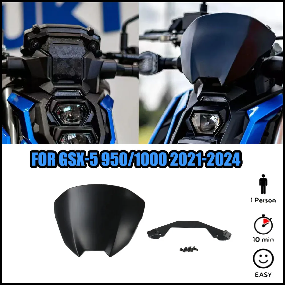 

New Style Motorcycle Windscreen- Durable Wind Deflector for GSX-S GSXS 950 1000 2021-2024 Easy Install Motorcycle Accessories