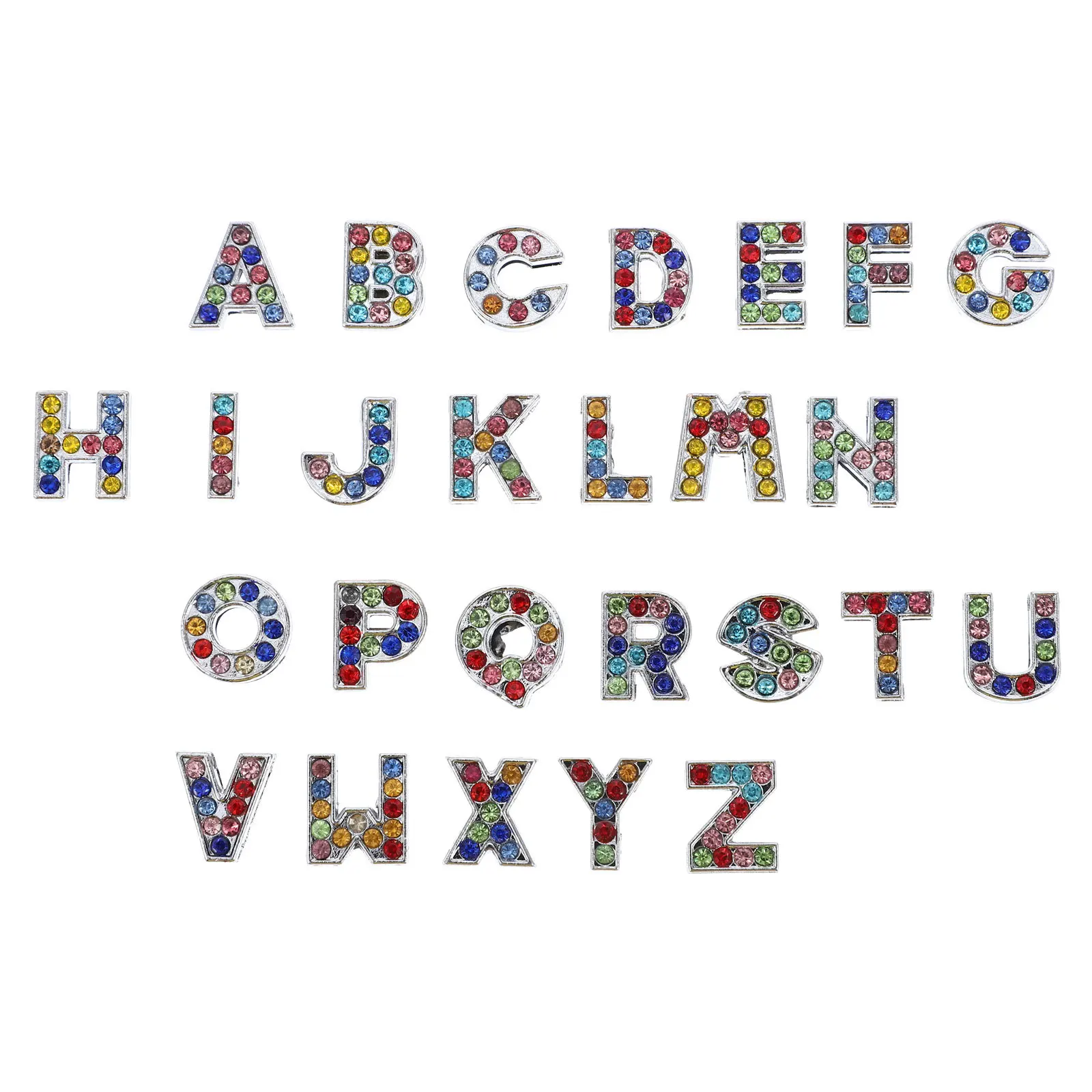 

26Pcs Rhinestone Charm Set Alphabet Pendant for Sweater Chain Anklet Decorative Rhinestone Letters Alloy Letters Charm