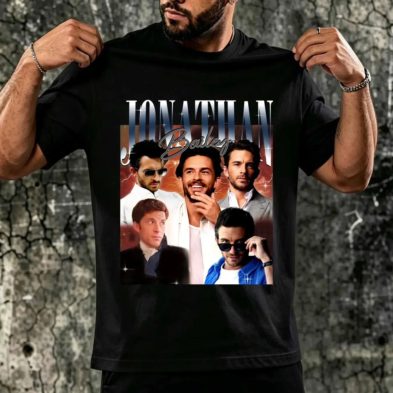 washed T Shirt Jonathan Bailey Vintage Homage Fan For Him And Her long or short sleeves vintage Washed Stretched