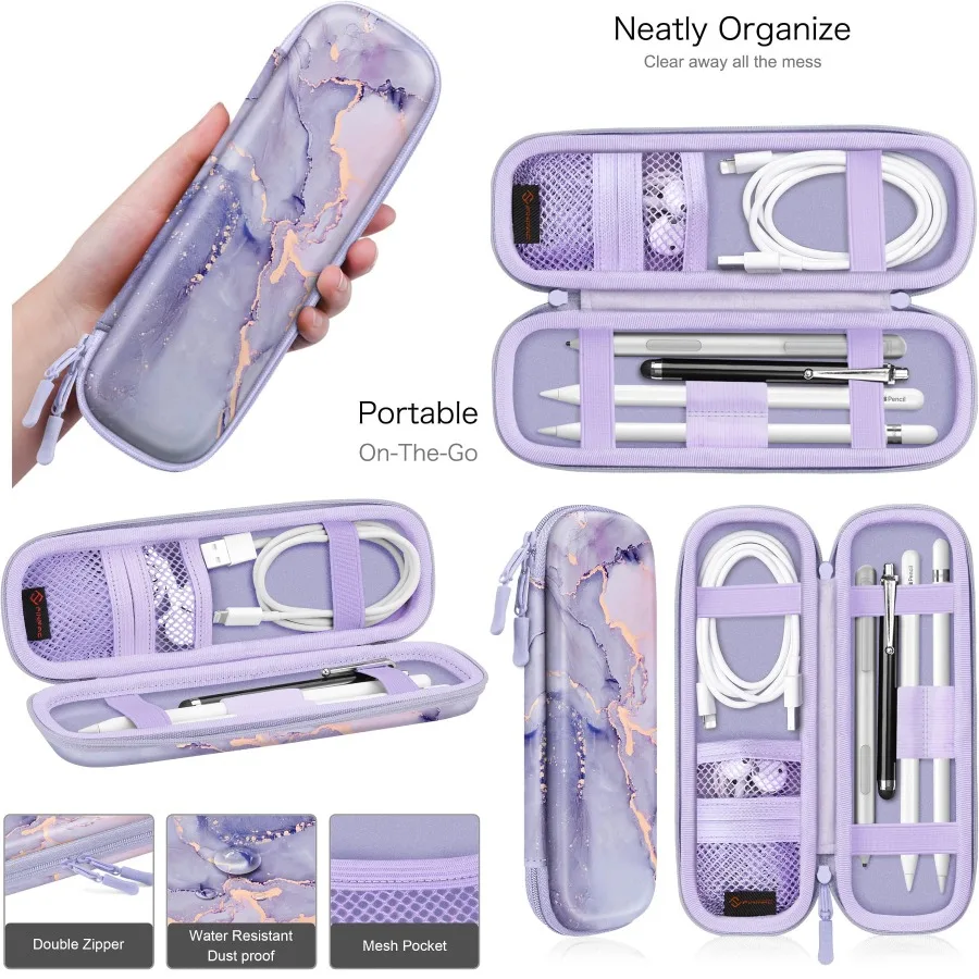 

Чехол-держатель Fintie для Apple Pencil Pro Apple Pencil USB-C/1-го/2-го поколения, сумка для переноски из искусственной кожи, совместимая с