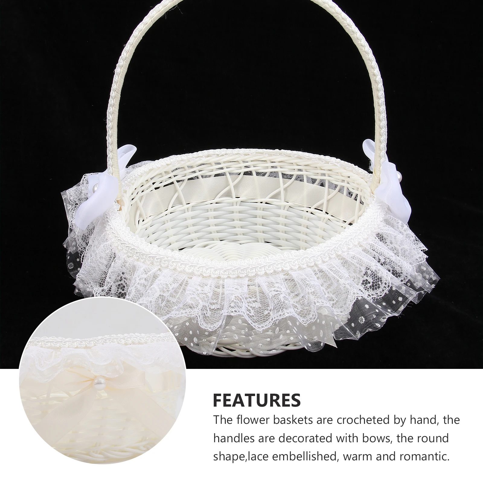 

Petal Basket for Wedding Box Flower Girl Baskets Plastic Flowers Weddiing Bride Girls Hanging
