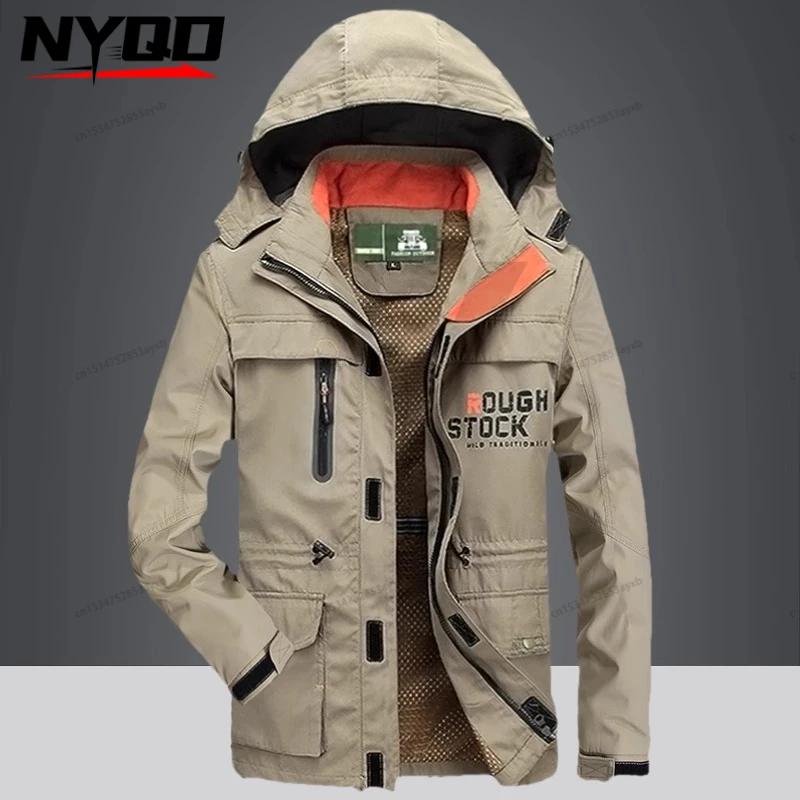 

Men's 2025 Autumn Winter New Tactical Jacket Men Outdoor Camping Wear Resistant Coat Men Breathable Sweat Absorption Jackets Men
