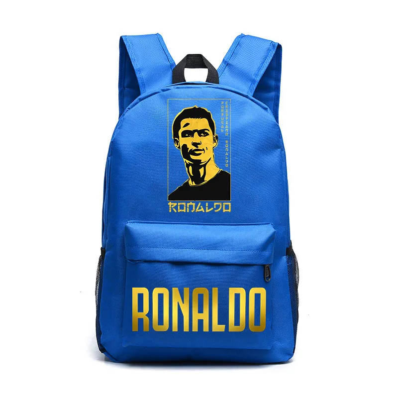 Soccer star Ronaldo printed backpack campus student schoolbag youth children's bag outdoor travel bag