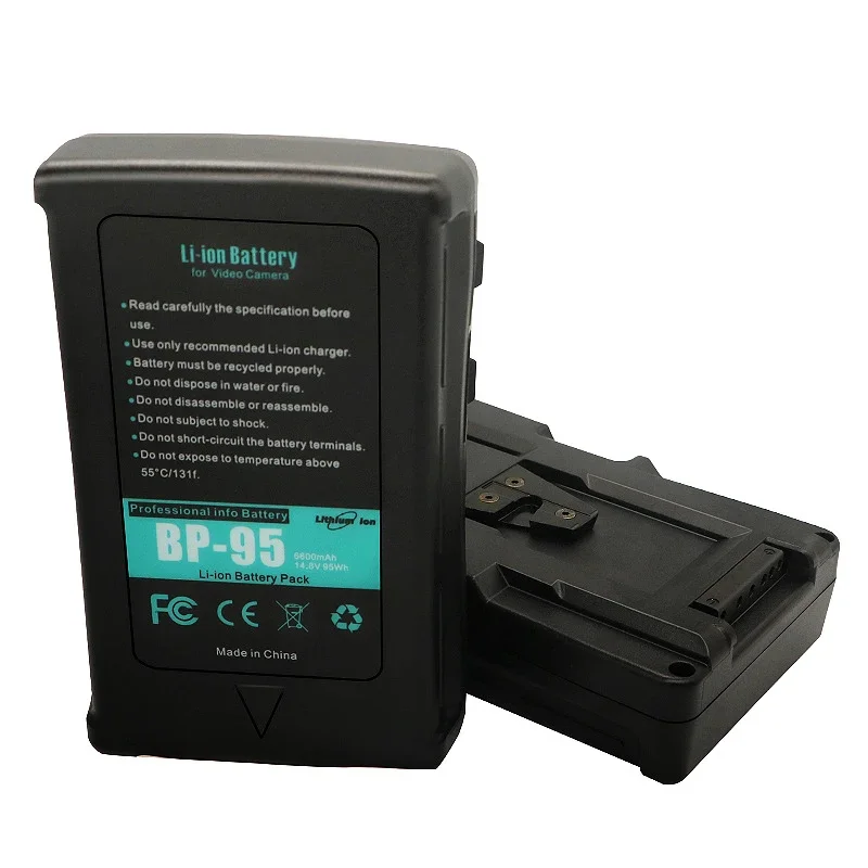 95Wh BP-95 6600mAh V Mount/V-Lock Battery for Sony Video Camera Camcorder Broadcast Video Light Blackmagic Rechargeable Battery