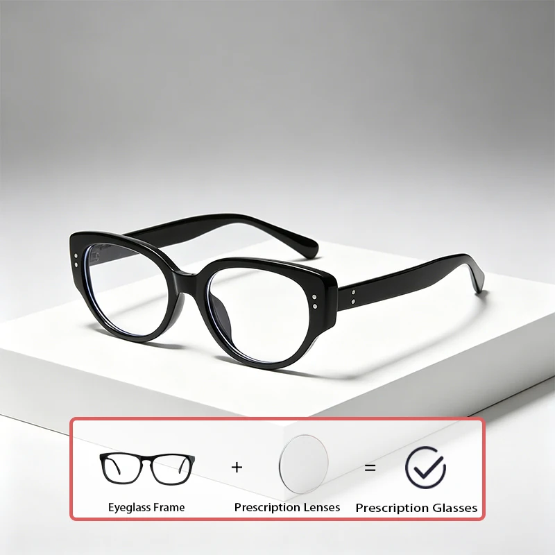 Vintage Cat Eye Prescription Glasses For Men Women Fashion Anti-blue Light Optical Eyewear Outdoor Accessory Eyeglasses TR-90