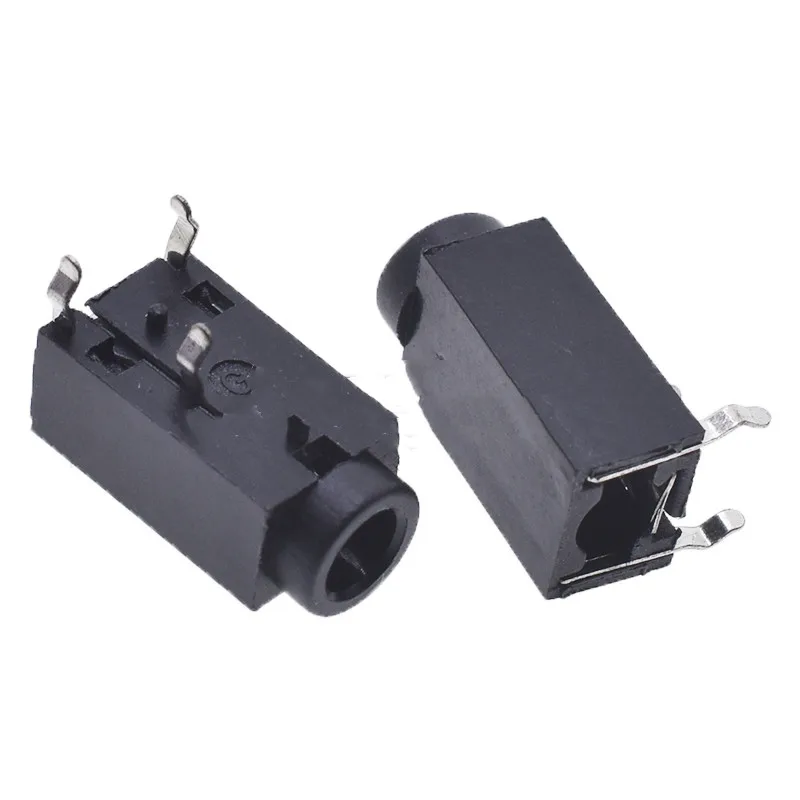 YYT 20PCS PJ-312 3.5mm Horizontal Headphone Jack Socket | 3-Pin + 2 Mounting Legs Audio Female Connector