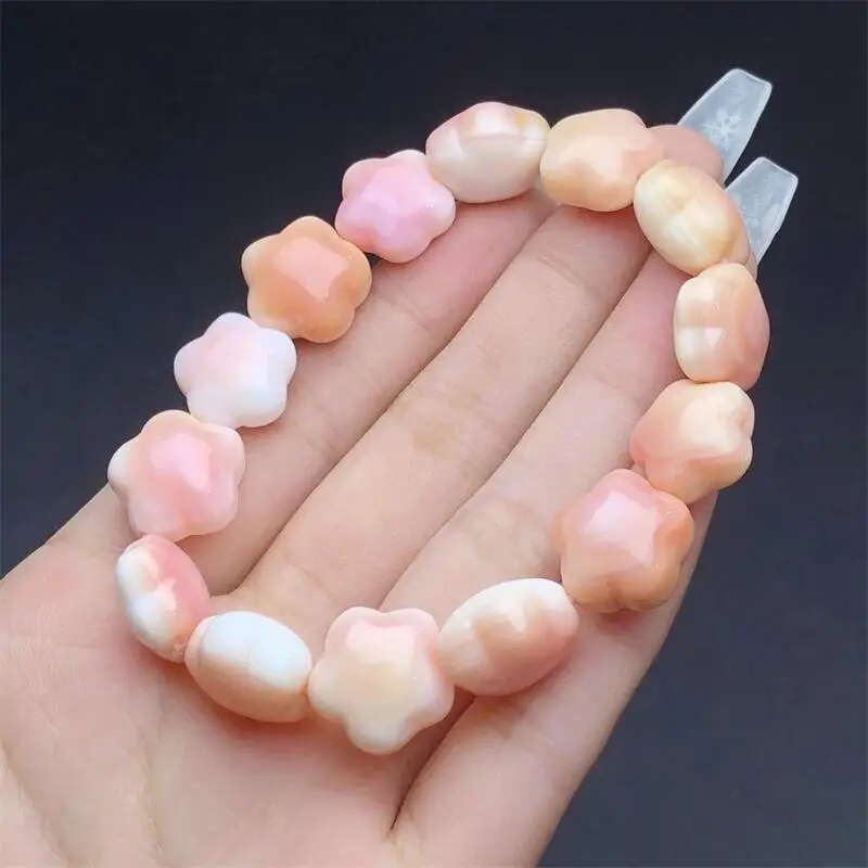 Natural Aliger Gigas Shell Star Bracelet String Charms Handmade Fortune Energy Bangle Mineral Woman Amulet Jewelry Gift