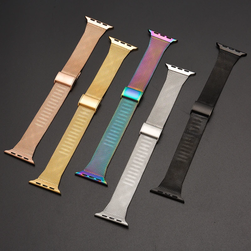 Pasek mediolański do zegarka Apple Watch 46mm 44mm 45mm 40mm 41mm 42-38mm Smukła bransoletka iwatch series 8 7 6 SE 5 4 9 10 ultra 2 49mm