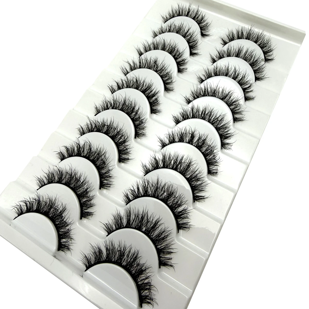 10 Par Puszystych Sztucznych Rzęs z Imitacji Norek Ręcznie Robione Sztuczne Rzęsy Naturalny Makijaż Nude Symulacja Krzyżowe Niezgrabne Rzęsy 3D Kręcone
