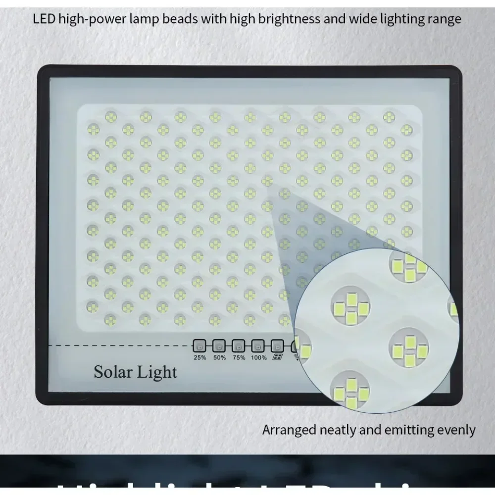500W Solar Lamp Outdoor Waterproof Spotlights Solar Lights Remote Control Solar Floodlight Wall Street Garden Lights Sunlight