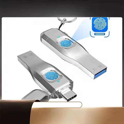 Fingerprint Flash Drive Metal OTG Pendrive USB3.0 Type C For Laptop Phone Lock Thumbdrive Jump USB Disk-N35R