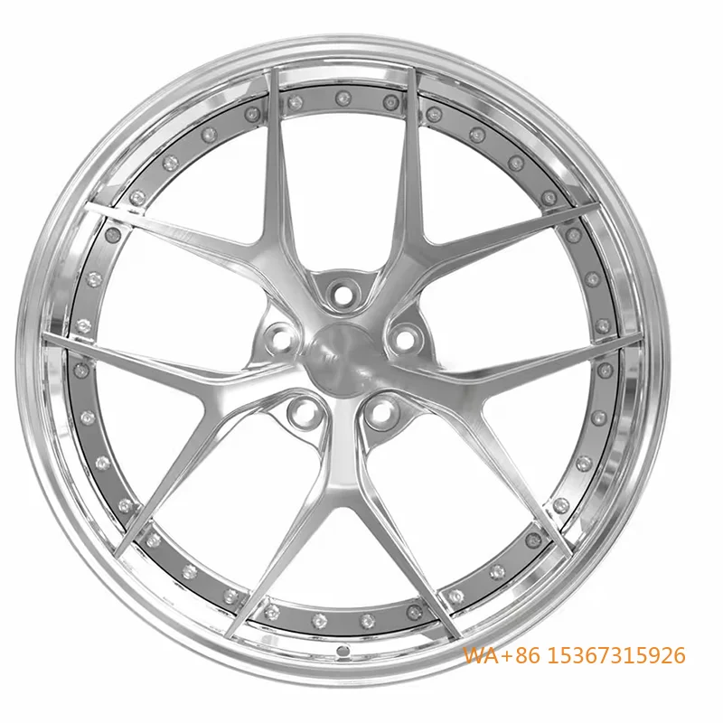 

Forged Alloy Wheel Chrome Finish Multi Bolt Accent Unique Five Spoke Design High Performance Lightweight Durable Various