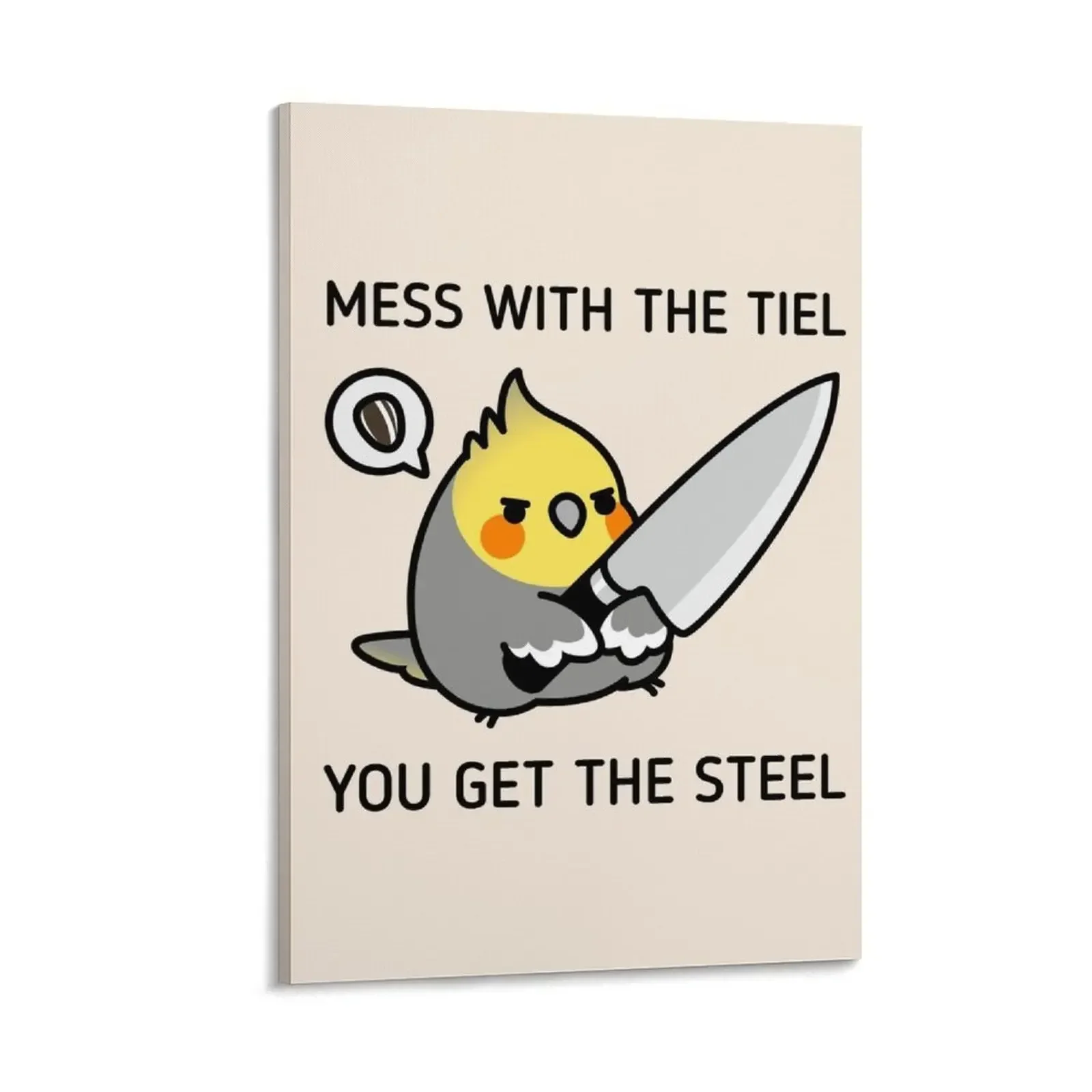 

Chubby Cockatiel Knife Canvas Painting paintings wall decor wall art Wall decoration frame bedrooms decorations