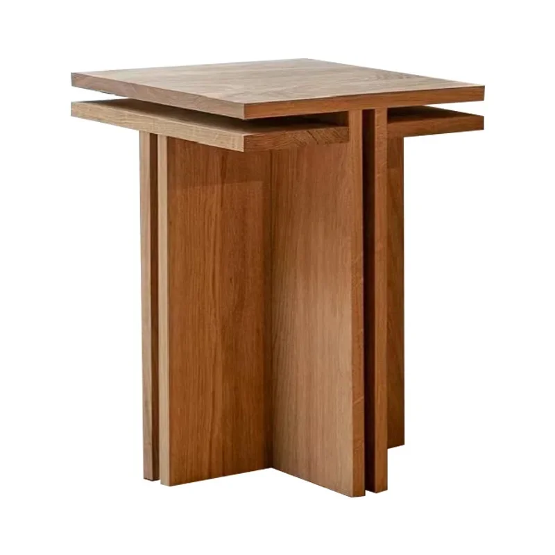 

Modern minimalist ash wood edge a few square, simple black walnut square table