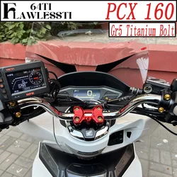 FLAWLESSTI Gr5 Titanium Bolt Disc Crankcase Cover Stem Air Filter Handle Bar Radiator Cover Brake Caliper Bolt For Honda PCX 160