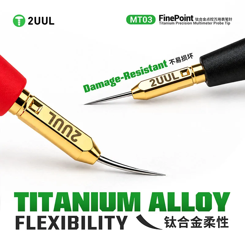 2UUL MT03 FinePoint Titanium Precision Multimeter Probe Tip for Phone Repair PCB Circuit Diagnosis
