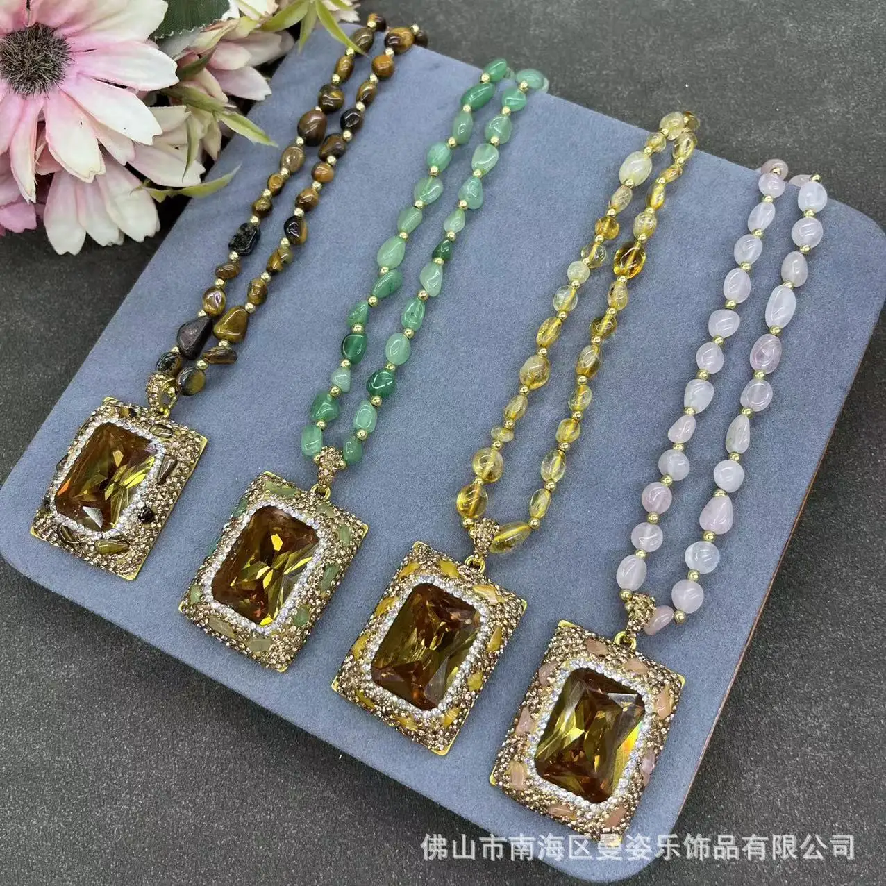 

DIY accessories New Sudan Stone Necklace Natural Stone Necklace Sudan Stone Pendant Internet celebrity live broadcast European a