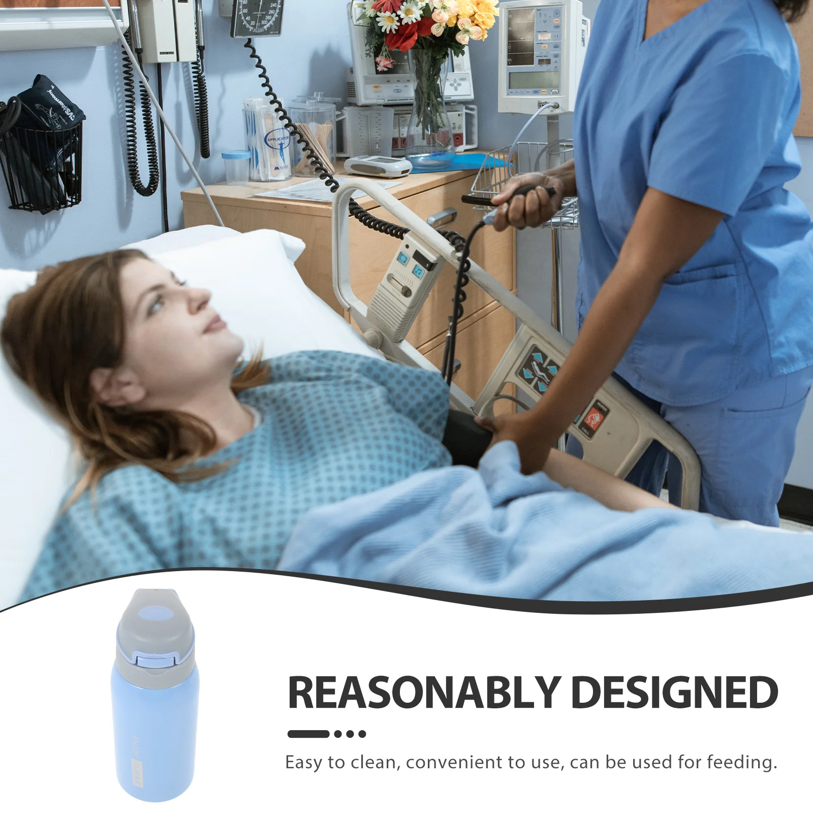 

Choking Proof Insulated Cup for Elderly and Disabled with Straw Spill Proof Reusable Drinking Mug for Bedridden Patients Liquid