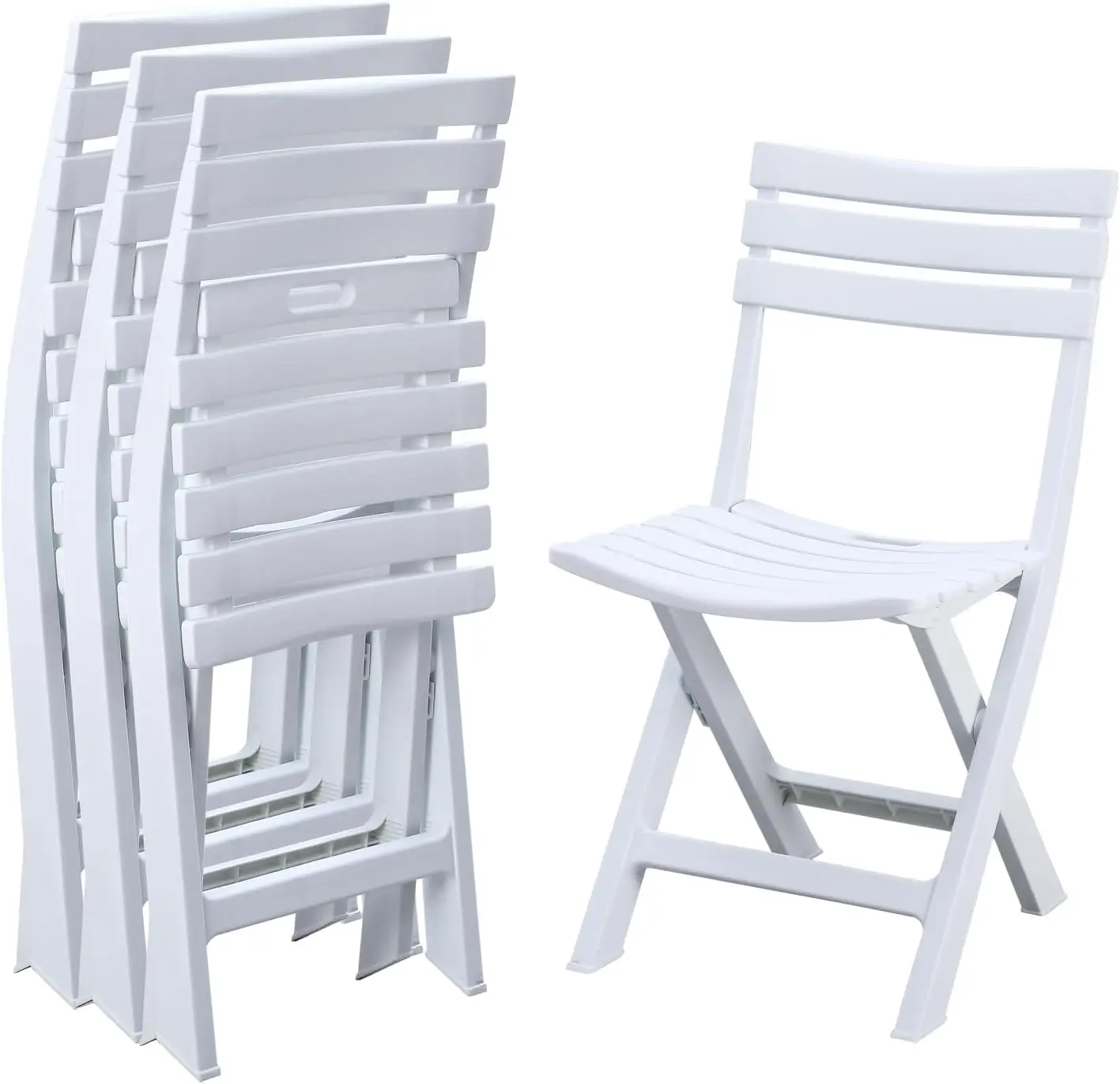 Kaihaowin 4-Pack Plastic Folding Chairs For Indoor And Outdoor Use Foldable Chairs For Patio Garden Beach Balcony Porch