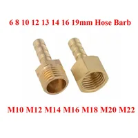 M10/12/14/16/18/20/22 Metric Male Female To 6 8 10 12-19 mm Hose Barb Brass Coupler Pipe Fitting Nipple Connetor Water Gas Fuel