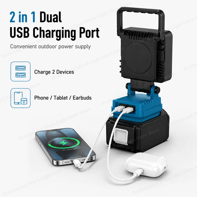 Portable led lamp for makita 18v, Lithium for makita battery light, Outdoor Camping led lamp makita 18v, cordless makita 18v led