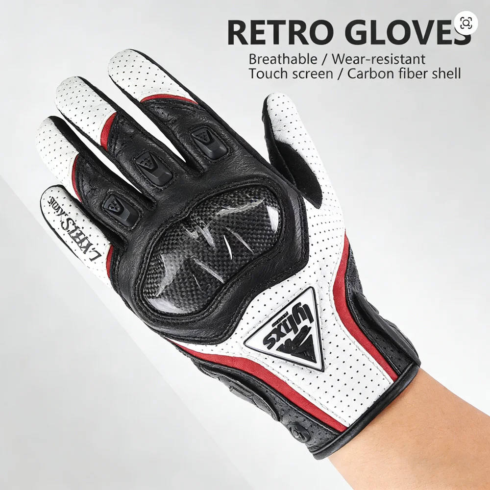 Summer Motorcycle Cycling Gloves Leather Carbon Protection gear Accessories for Riding & Dirtbiker Moto Cross Racing Glove Items