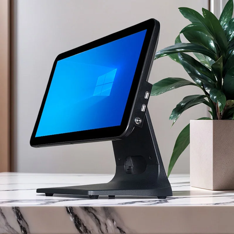 restaurant supermarket dual screen pos system touch screen electronic Cash register machine  with barcode scanner   electronic