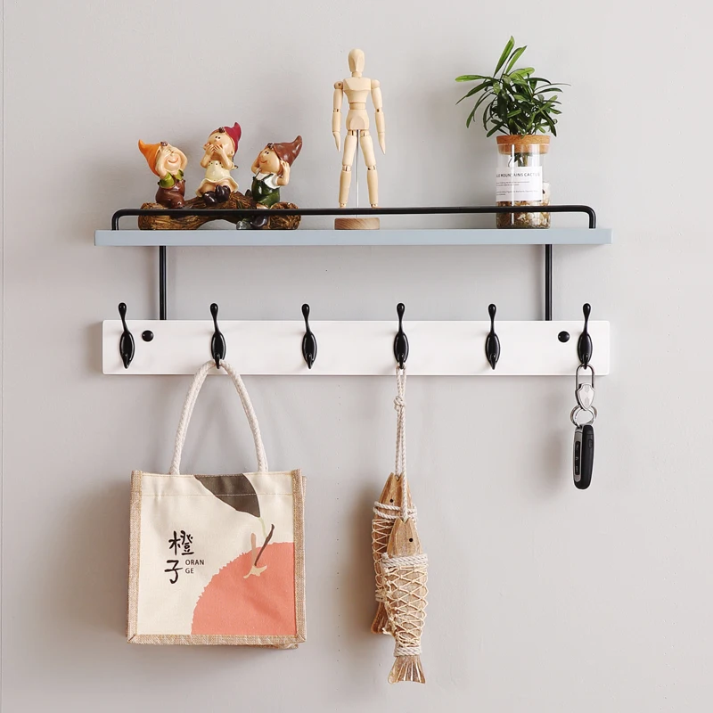 

Настенная полка с крючками, настенное крепление для вешалки с колышками, подвесная вешалка для одежды в прихожей, деревянная железная полка для ванной комнаты, прихожей, спальни