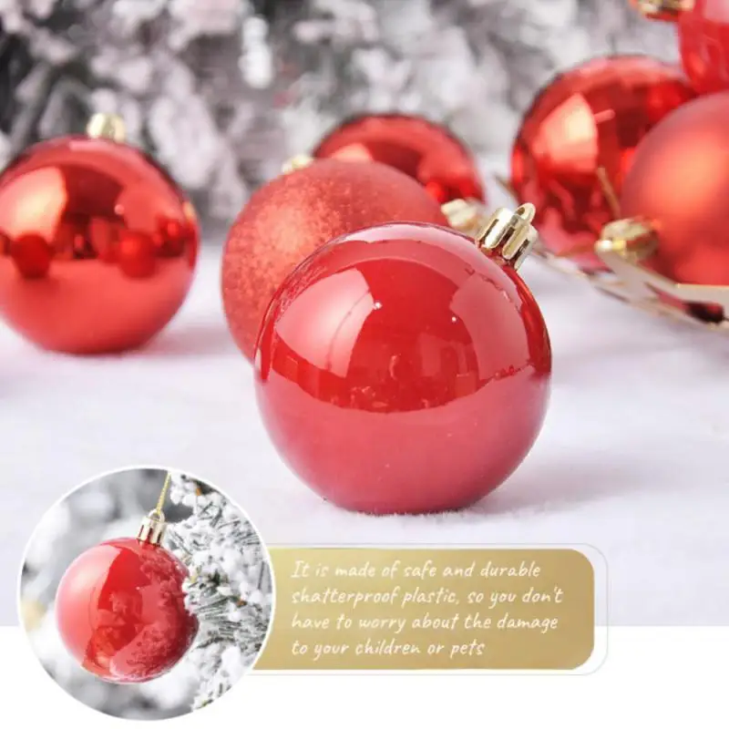 Christmas Balls Shatterproof Unbreakable 3cm Plastic Balls Baubles Bulk Christmas Ornaments Set For Tree Decorations Festive