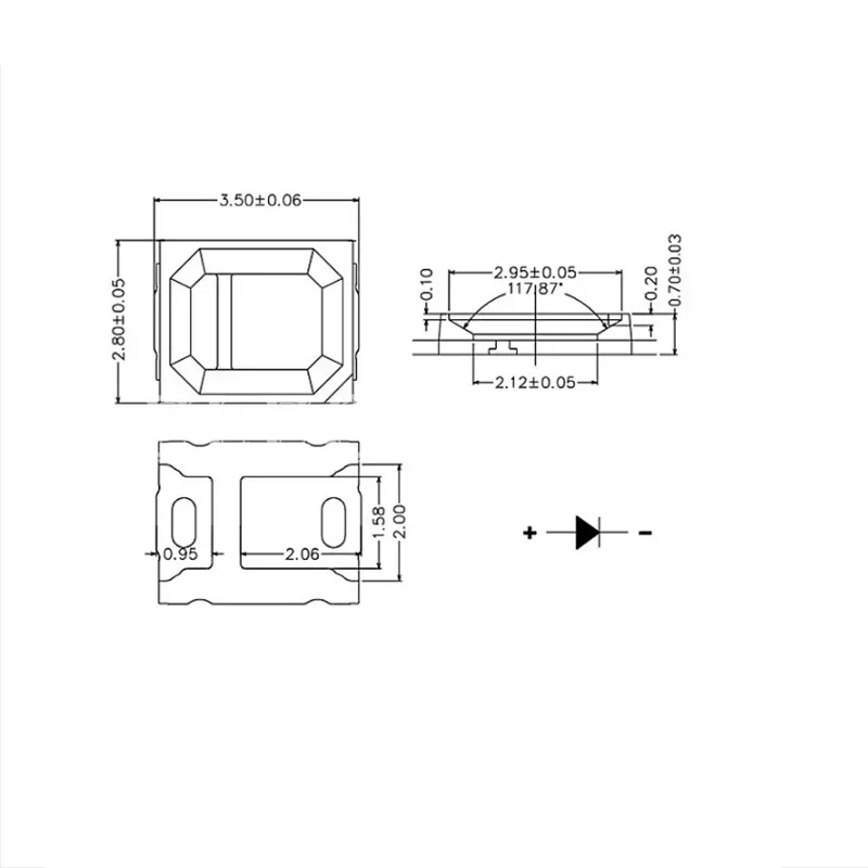 100pcs High Brightness SMD LED 2835 1W 0.5W 0.2W White 3V 6V 9V 18V 36V 150MA/100MA/30MA/60MA/80MA 6000-6500K