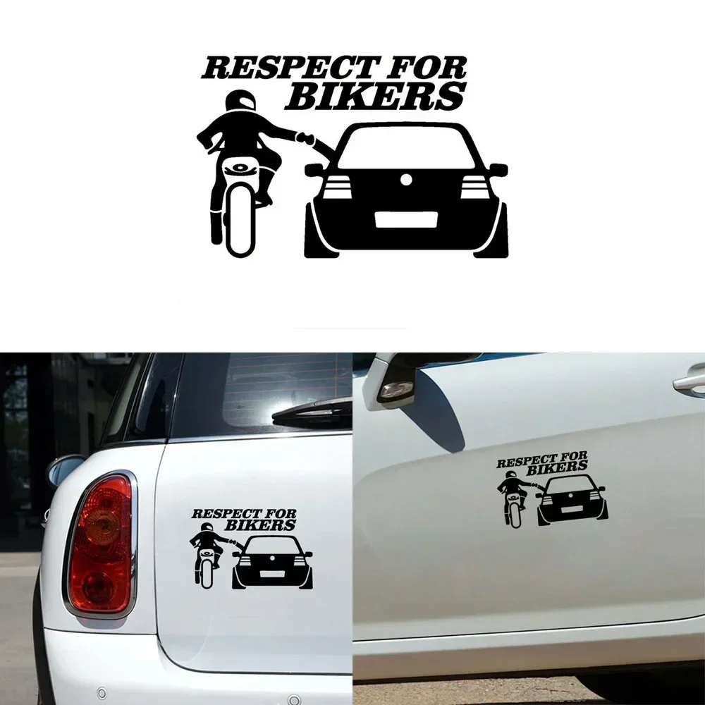 Car Sticker Funny Respect for Bikers Motorcycle Car Styling Vinyl Decals Accessories,20CM*13CM