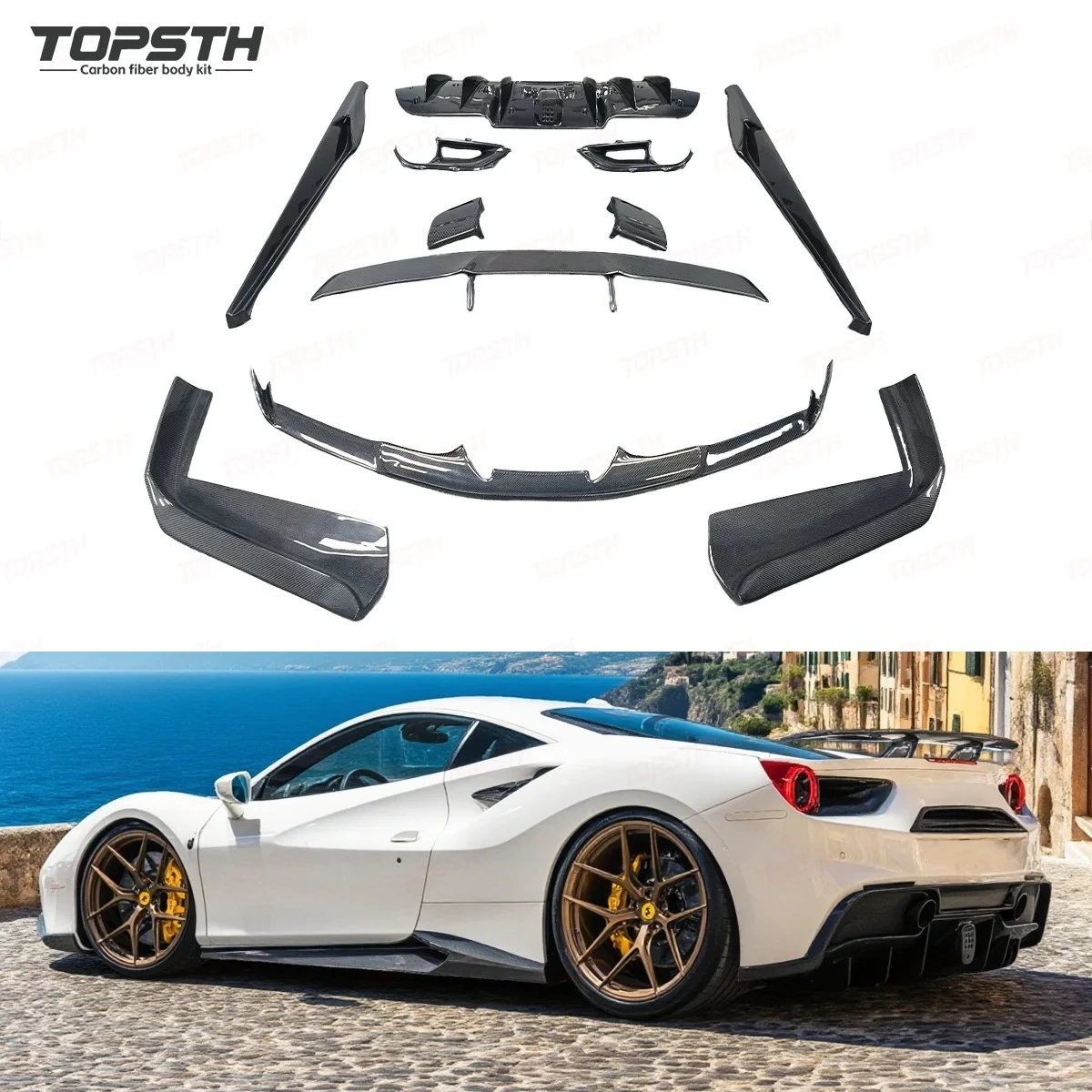 

Комплект кузова из углеродного волокна Runde для обновления в стиле GTB Novitec с передней губой и задним диффузором, боковыми юбками и задним спойлером