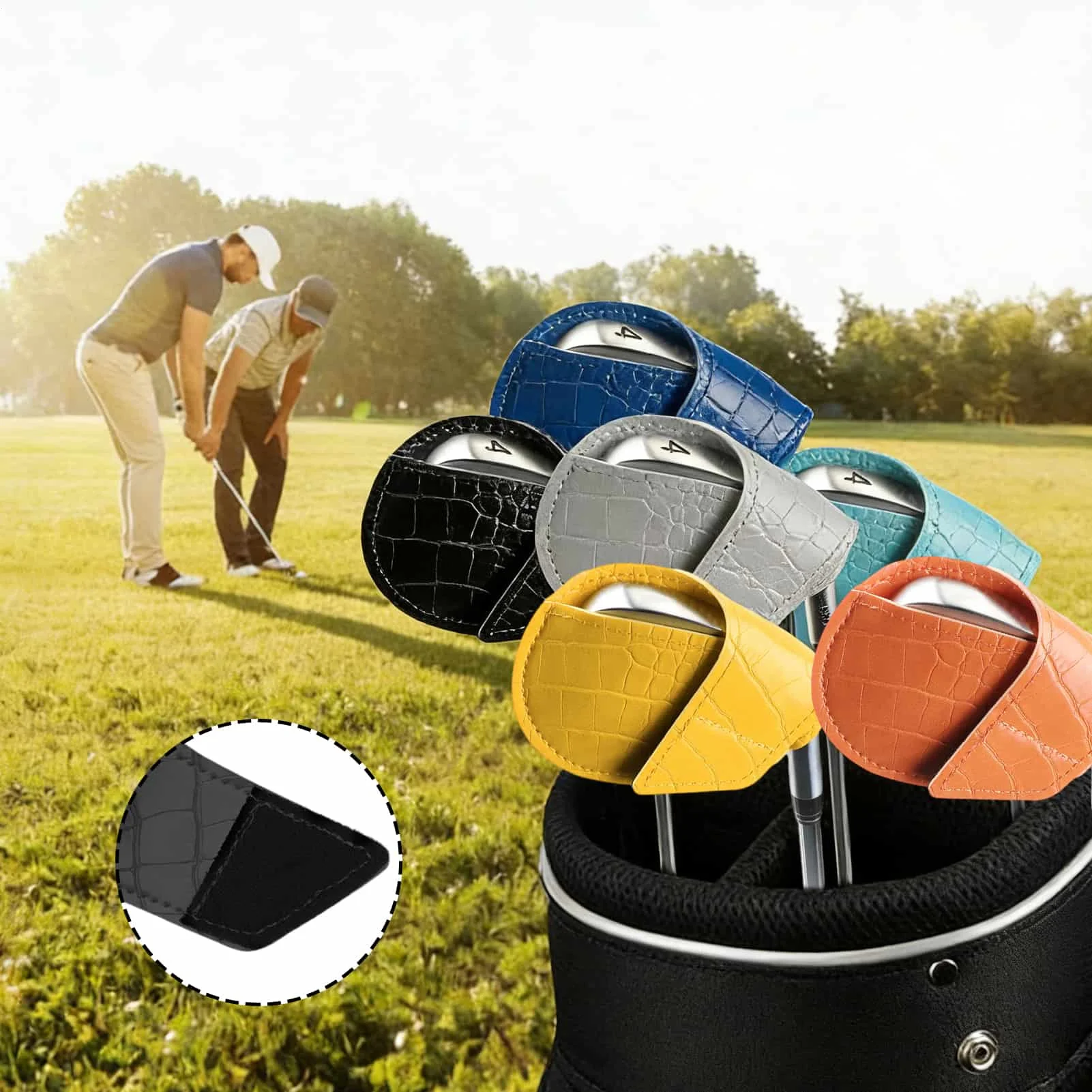 

Чехол на голову для гольфа, универсальный чехол из искусственной кожи для гольф-клуба, железный рукав для головы, защита клюшки для гольфа, чехлы на танкетке, спортивные аксессуары для гольфа