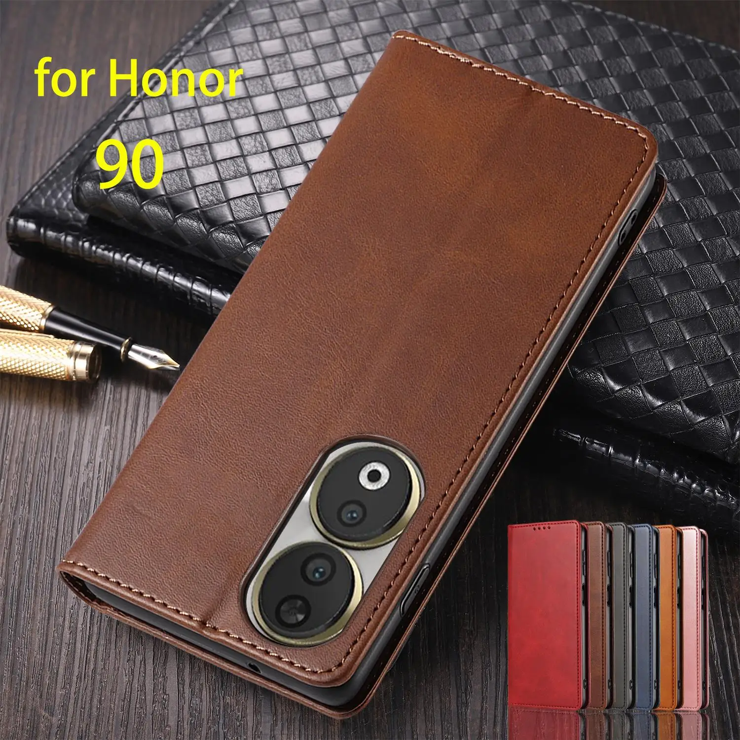 Magnetic Attraction Cover Case Leather Case for Huawei Honor 90 Flip Case Card Holder Holster Honor90 Wallet Case Fundas Coque