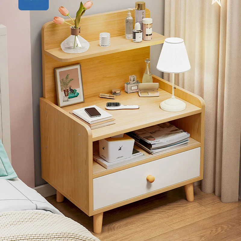 Cheap Bedroom Table Auxiliary Bedside Table Drawer Comfortable Bedroom Desk Dresser Mesitas Noche Luxury Furniture DX50GZ