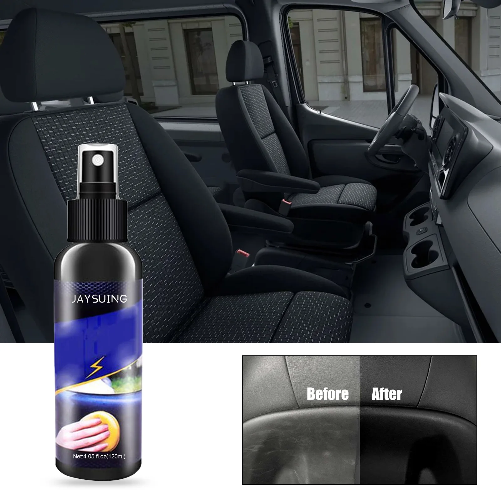 

Car Interior Restorer Spray (120ml) - Dashboard & Leather Cleaner, Helps Restore Shine & Protect From UV Damage