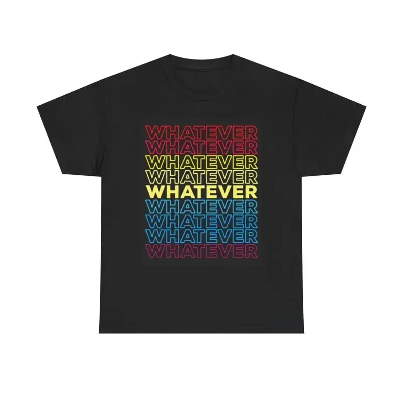 Whatever Retro Neon T Shirt 70S Vibes Heavy Cotton