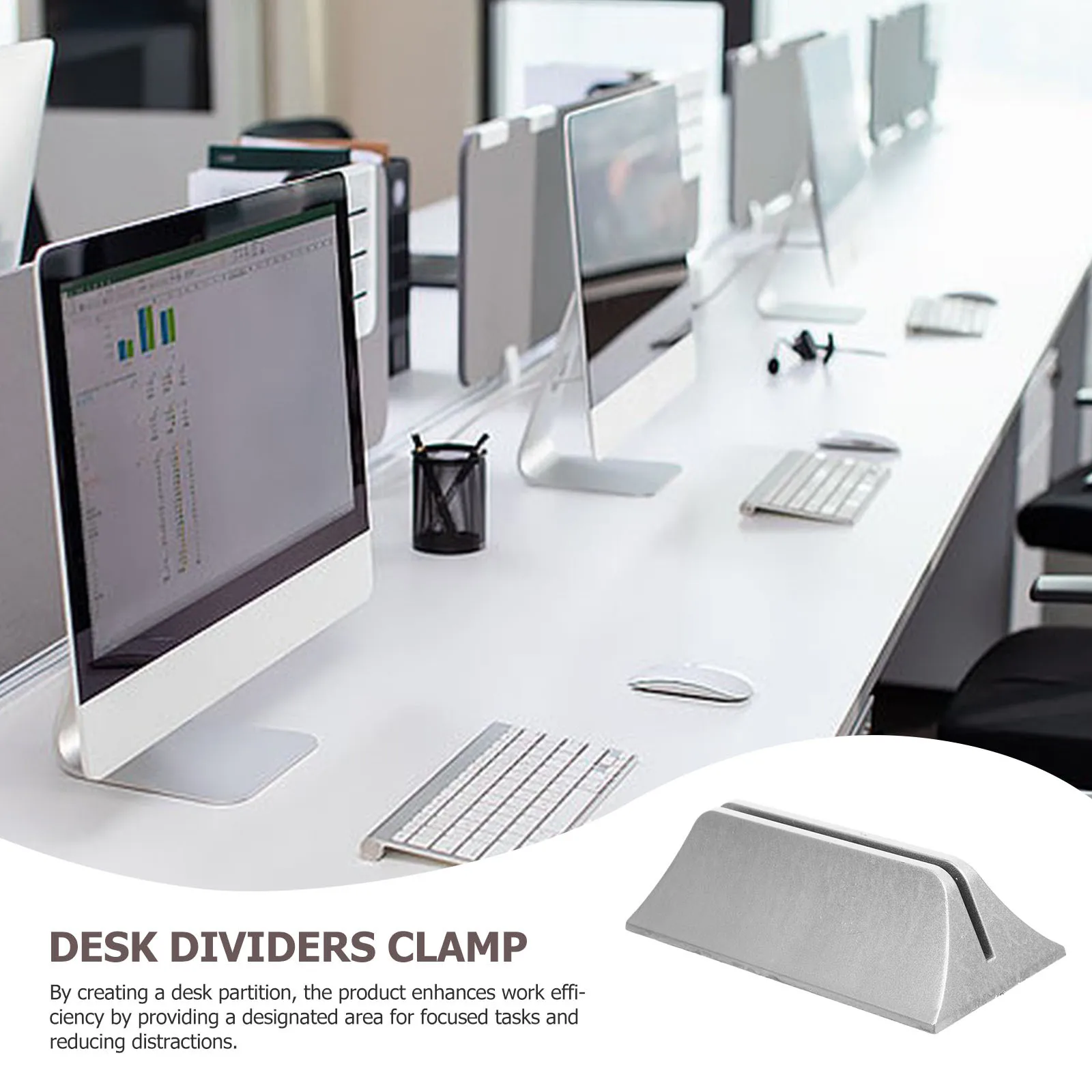 Morsetti divisori da tavolo da 2 pezzi Clip divisoria da tavolo regolabile per pannello in vetro Spazio di lavoro per ufficio Splicing Morsetto per protezione da starruzzo