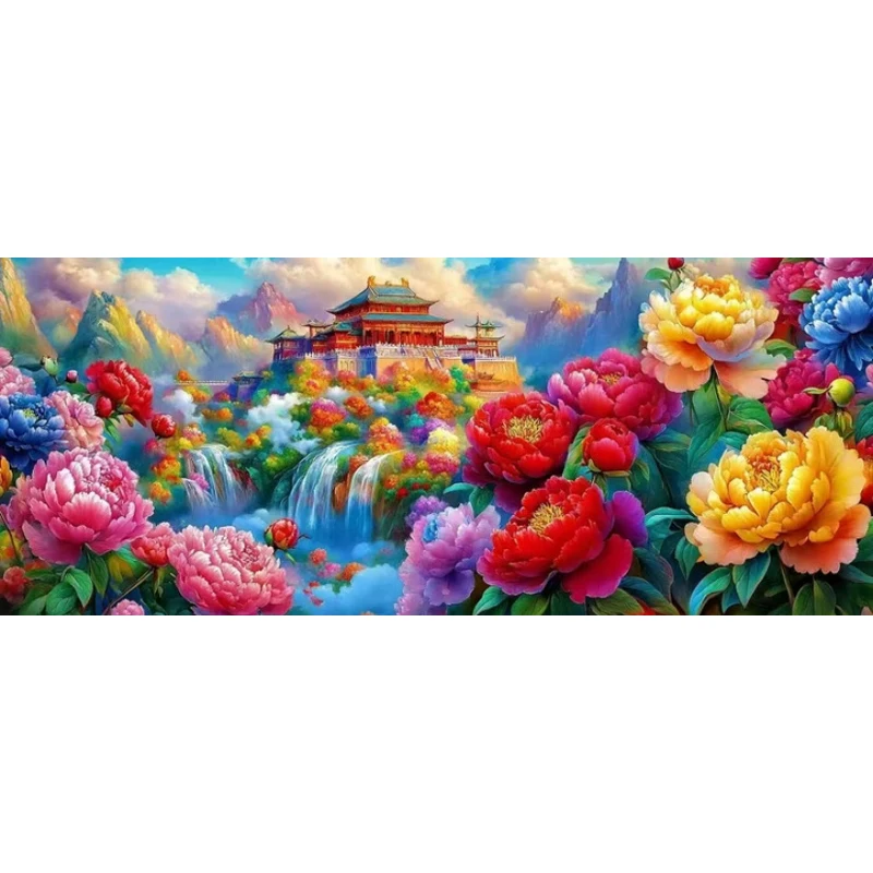 

9CT 14CT 195X73 см павильон предварительно напечатанный набор для вышивки крестом «сделай сам» ремесленная нить игла поделки