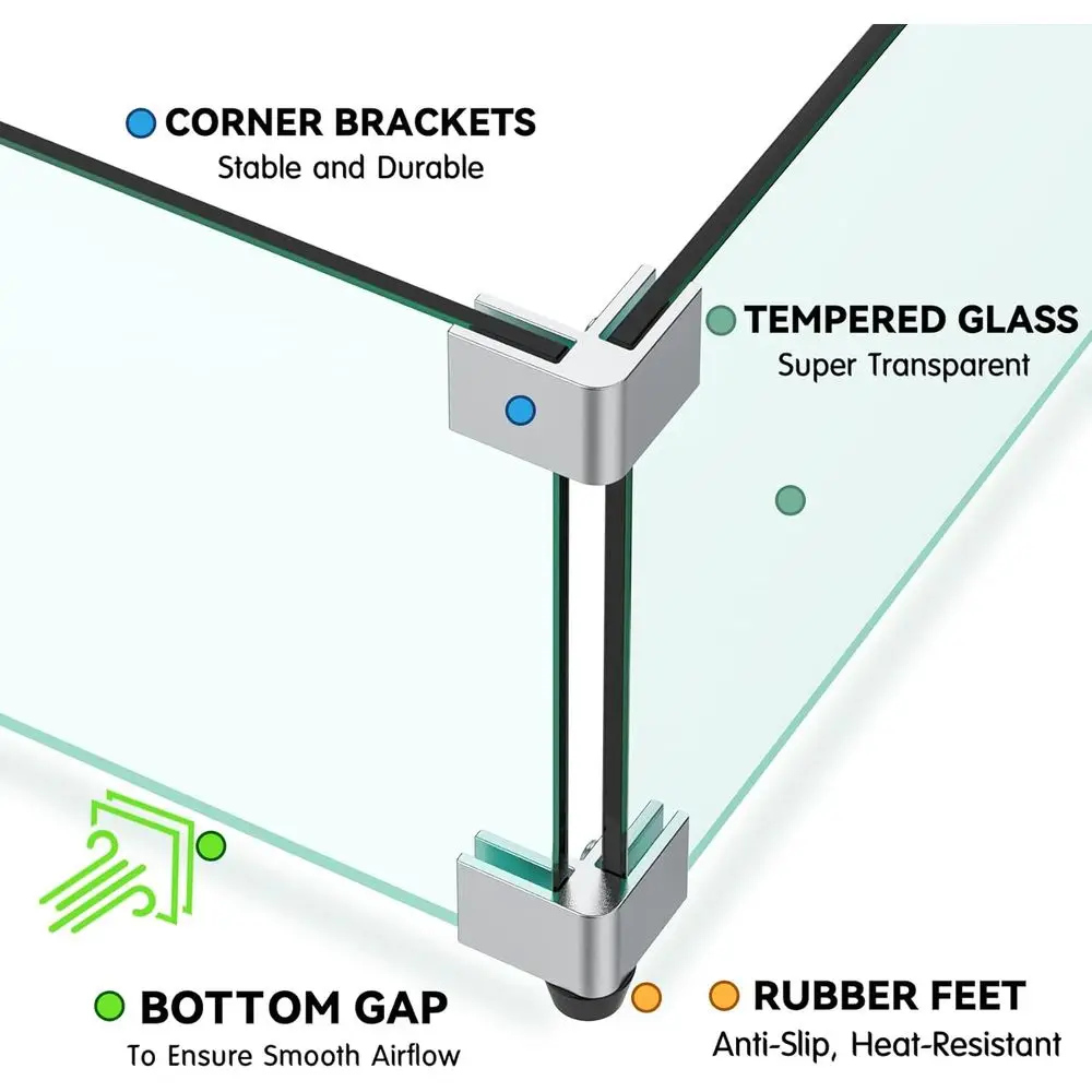 Substituição exterior retangular do protetor de vento do vidro do poço de fogo de 36x16 polegadas