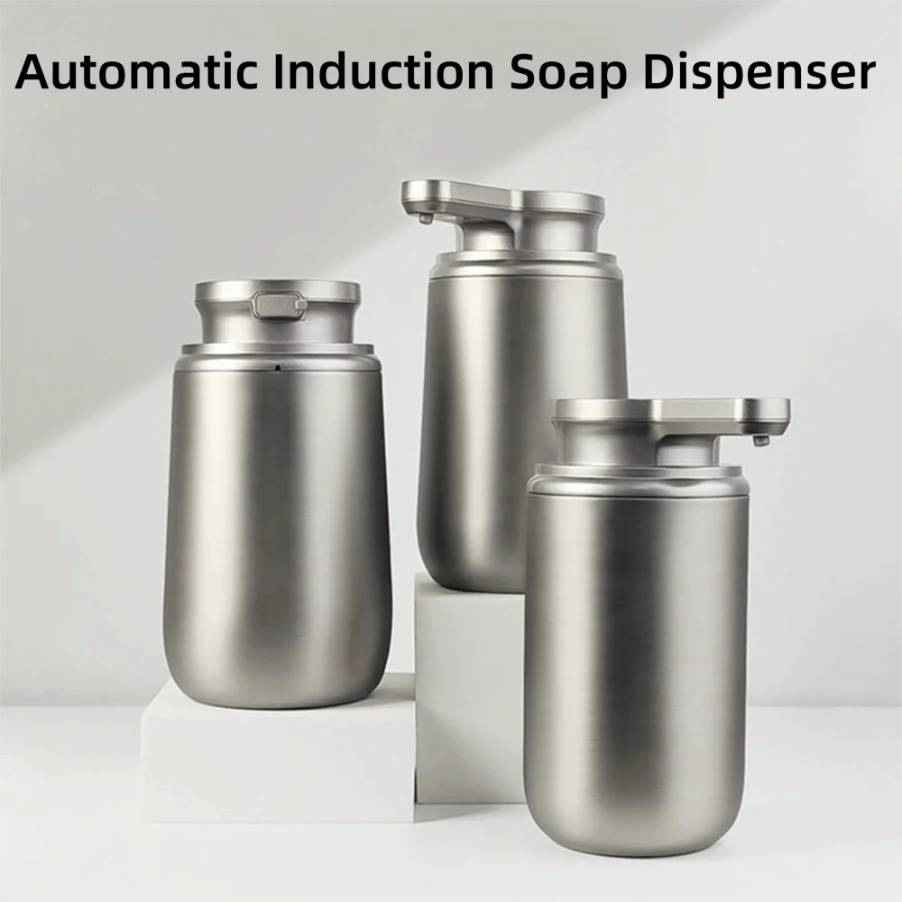 

Stainless Steel Automatic Induction Soap Dispenser Touchless Induction Sensor Electric Lotion Bottle 2 Modes Reusable