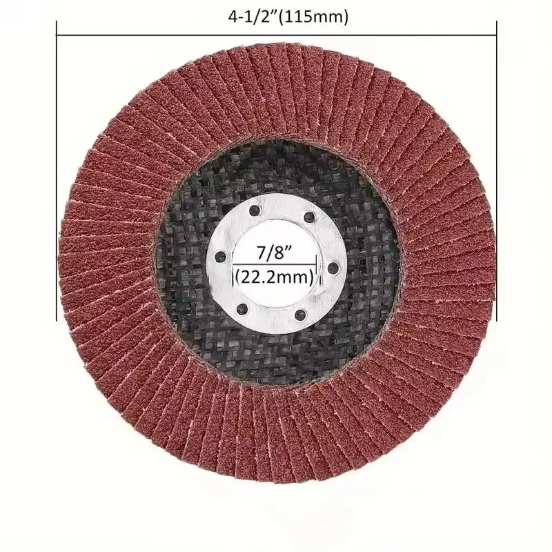 115mm Red Aluminum Oxide Flap Disc 7/8