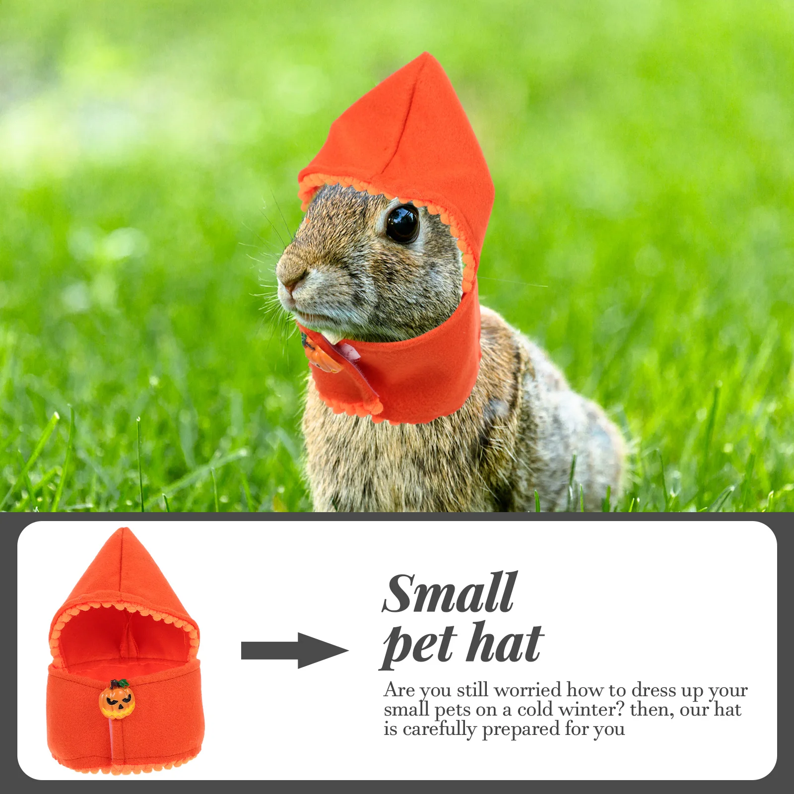 

Pet Bunny Hat Cotton Warm Rabbit Head Cover Small Pet Decor for Christmas Halloween Party Photo Prop Rabbit Clothes