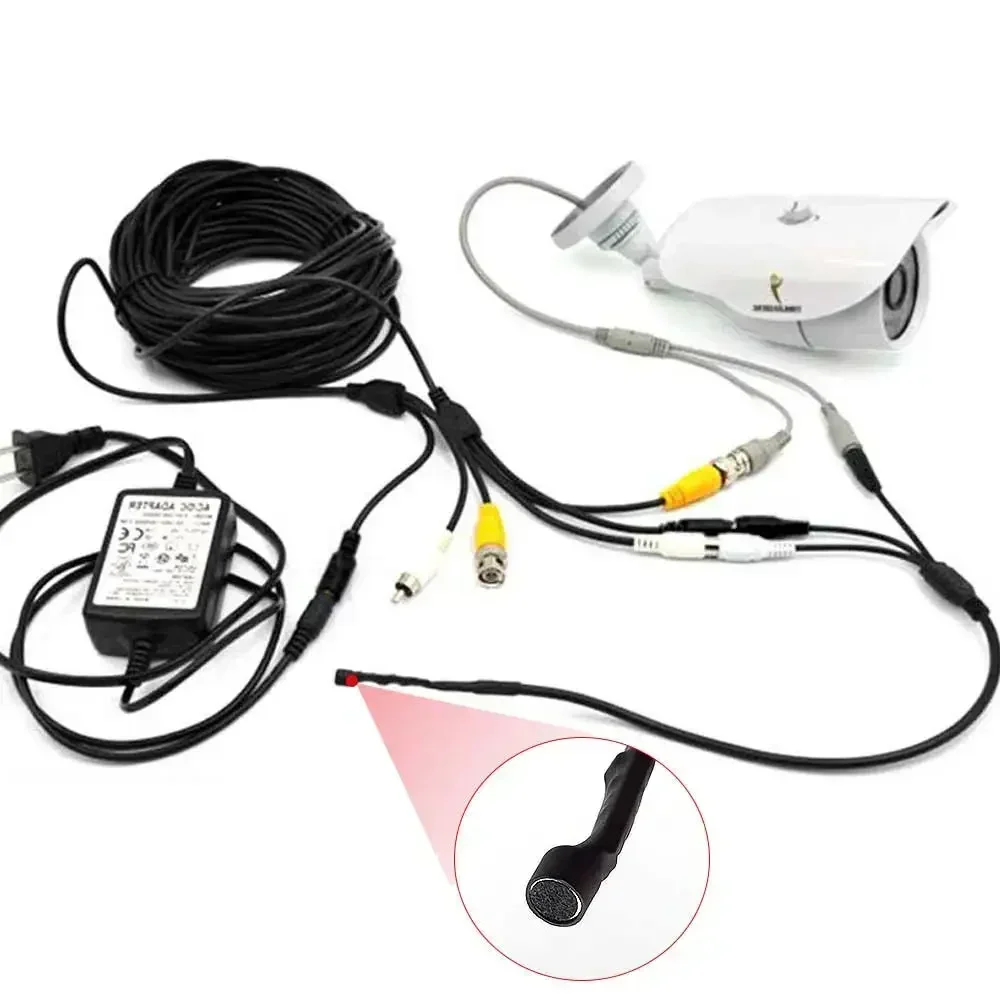 DC 9-14V Sound Pickup Microphone for Camera Audio System Mini Microphone for CCTV Security Camera DVR Video Surveillance