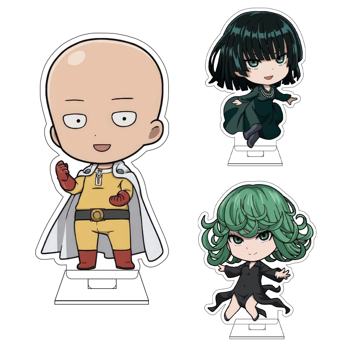 Figura de Acrílico de 10CM del Anime One Punch Man, Base Decorativa con Personajes como King, Genos y Saitama, Ideal para Regalo
