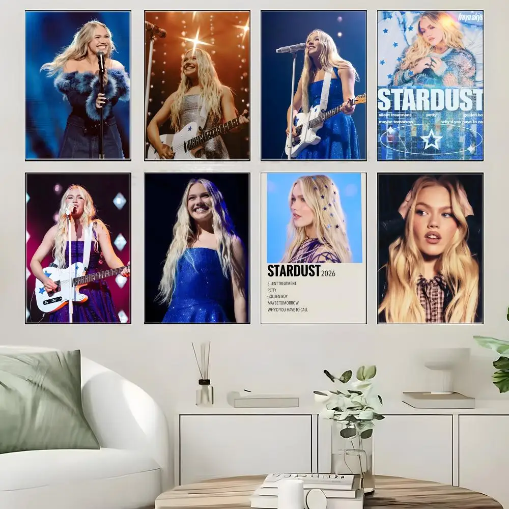 Public figure F-FreyaS SkyeS Poster  Self-adhesive Art Waterproof Paper Sticker Coffee House Bar Room Wall Decor