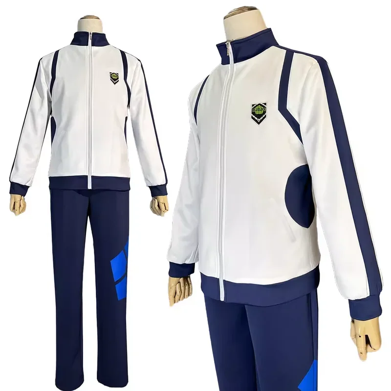 HOLOUN Blue Lock Anime Reo Nagi Bachira Isagi Chigir Cosplay Costume Full-Zip Pocket Sportswear Tracksuit Embroidery Hoodie